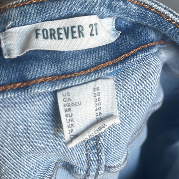 Forever 21 all blue denim stretch distressed butterfly buttons skinny jeans - Picture 8 of 8